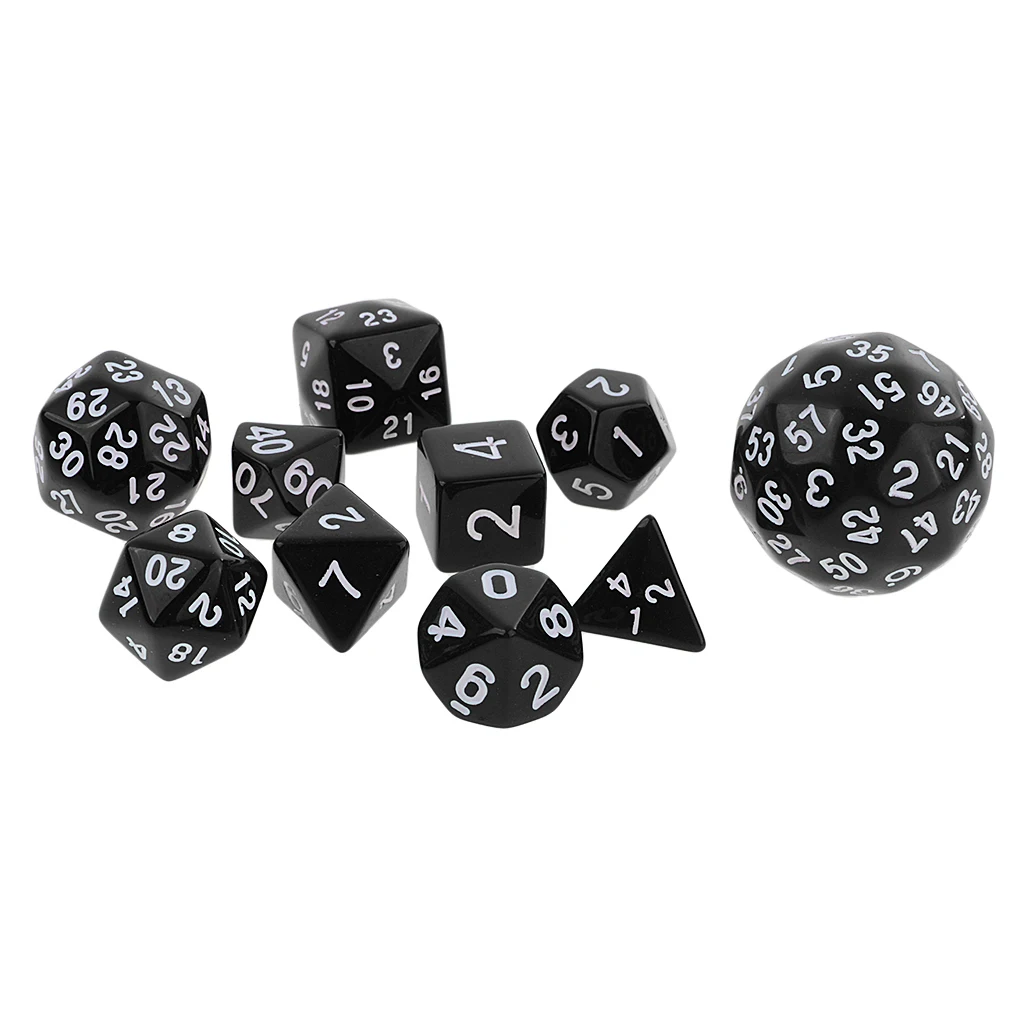 10 Pieces Digital Dices Multi-sided Dice Set for D&D TRPG KTV Party Fun Board Games Playing Game Dice Party Supplies Gift