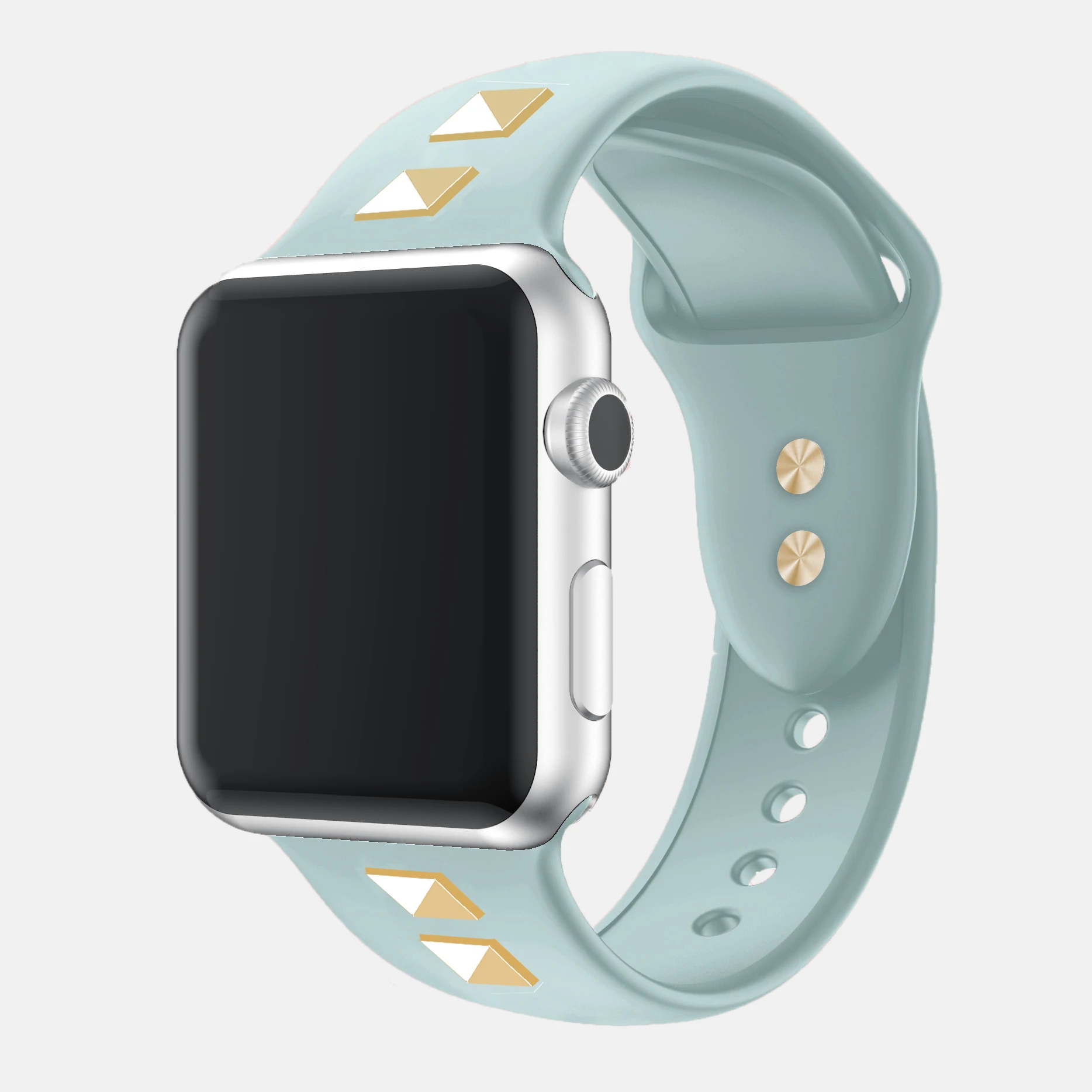 Силиконовый ремешок для apple watch 5, 4, 3, ремешок 44 мм, 40 мм, iwatch, ремешок 42 мм, 38 мм, две заклепки в стиле панк для apple watch, аксессуары