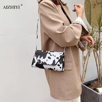 

Fashion Exquisite Shopping Bag Casual Women PU Leather Crossbody Bag Cow Printed Female Street Shoulder Pouch