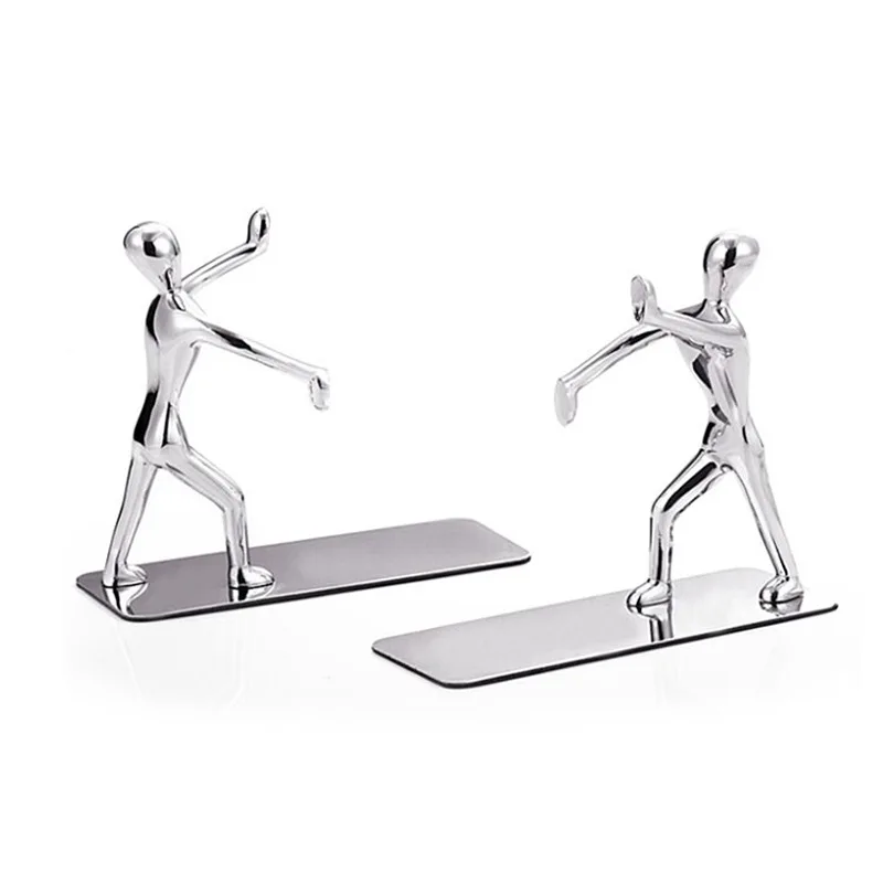 cheap 1 Pair Book Holder Humanoid Figure Non Skid Art Desk Organizer Bookshelf Office Accessories Office Study Decoration