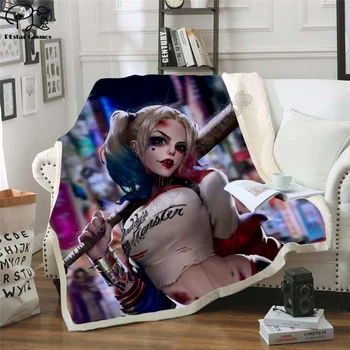 

Harley Quinn fashion Hooded Blanket 3D full printed Wearable Blanket Adults/Child Fleece Blanket style-1