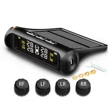 Солнечный беспроводной TPMS автомобильных шин давление ЖК монитор системы+ 4 внешних датчика