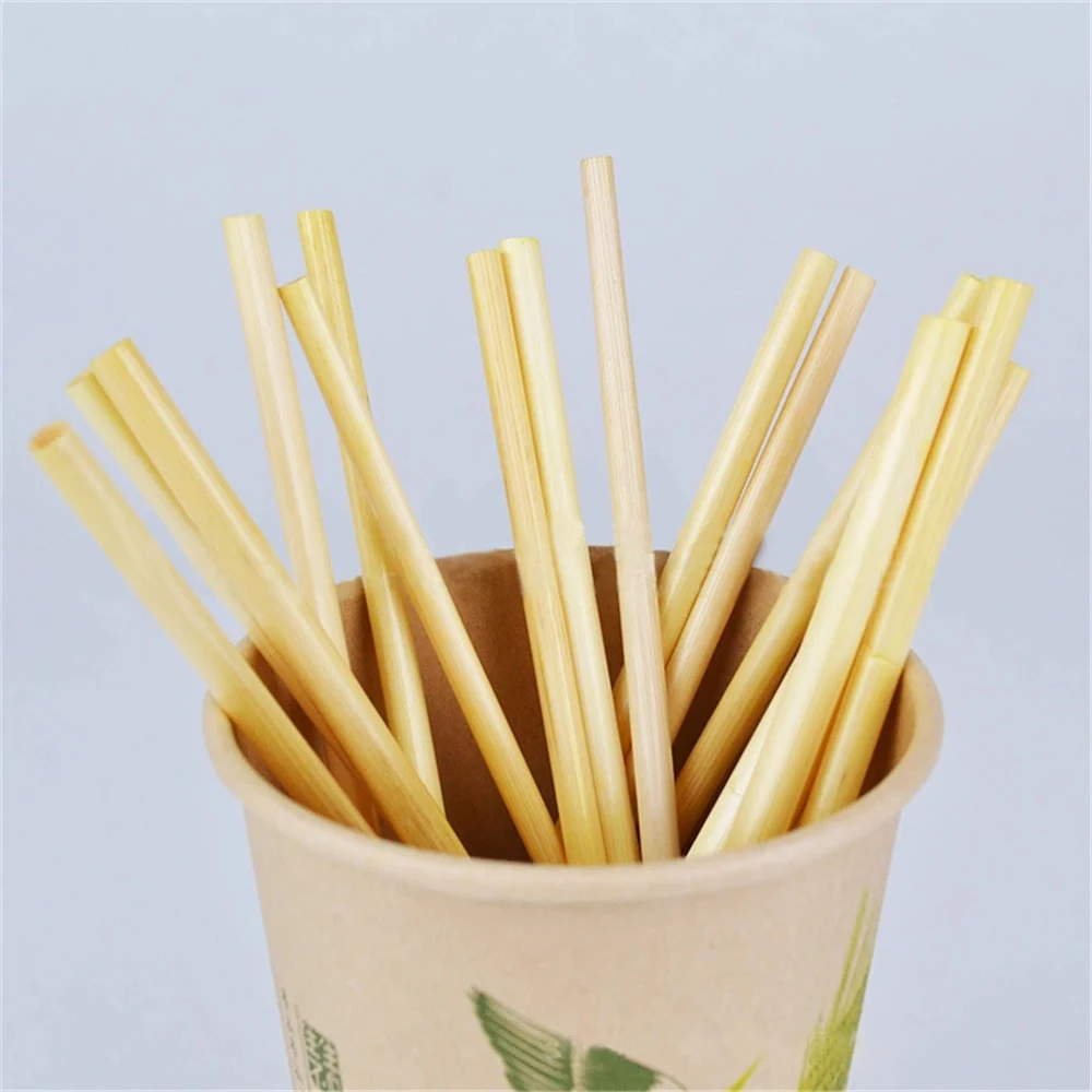 

100pcs/set Portable Natural Wheat Straw 100% biodegradable Straws Environmentally Friendly Drinking Straw Bar Kitchen Tool DA