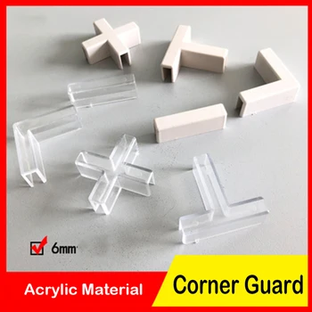 

6mm I.D Acrylic Protect Horn Corner Guard L Cross T Type Protective Angle Collision Glass Aquarium Fish Tank Trilateral Cabinet
