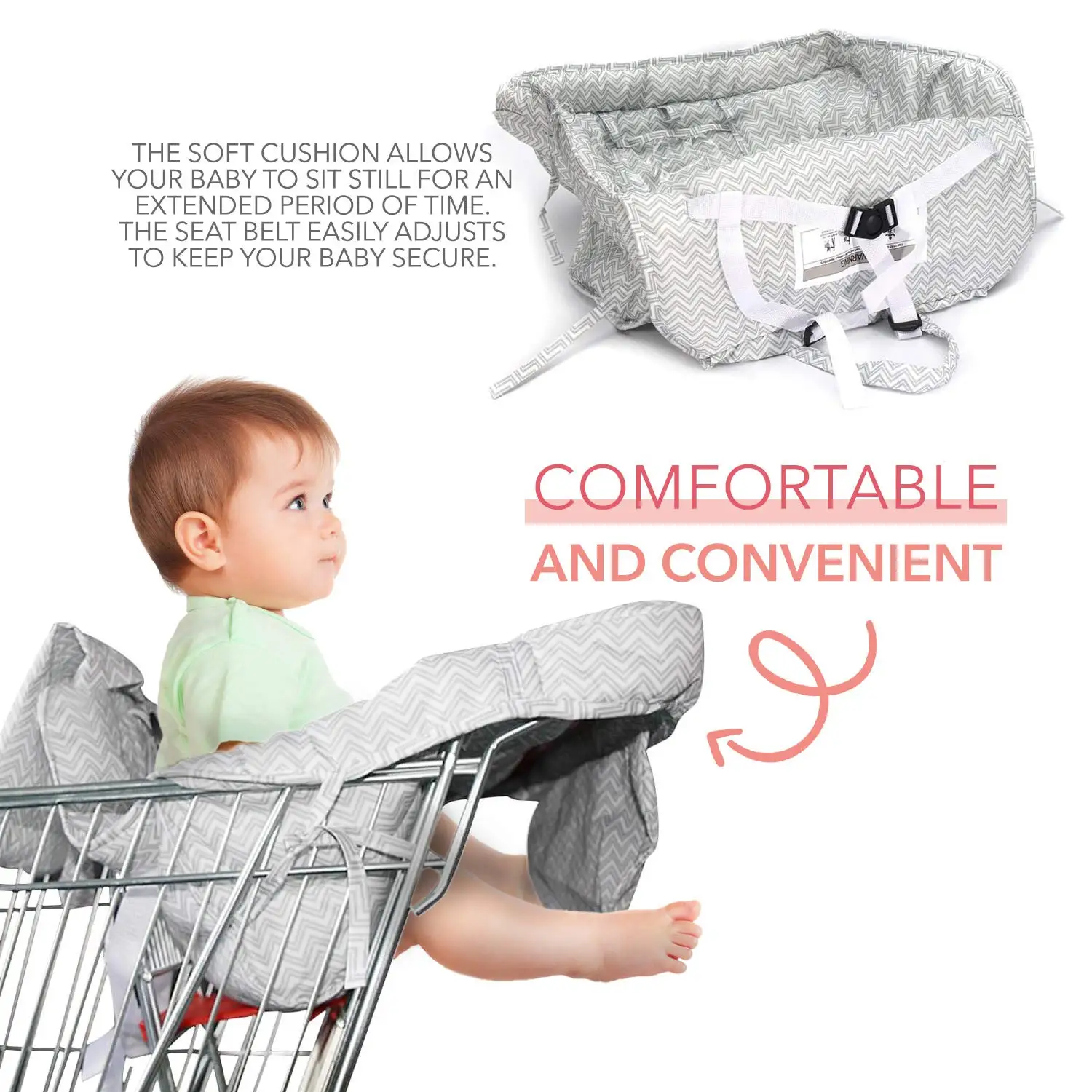 baby stroller accessories diy	 4 Colors Waves 2-in-1 Shopping Cart Cover and Highchair Cover for Baby, Large Size with Sippy Cup Holder, Cell Phone Storage Baby Strollers near me