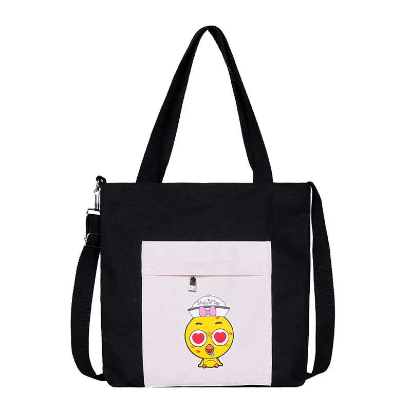 

PURFAY Capacity Canvas Women Shoulder Bag Cotton Tote Shopper Bag Reusable Shopping Bag Cloth Messenger Handbag Zipper Pocket