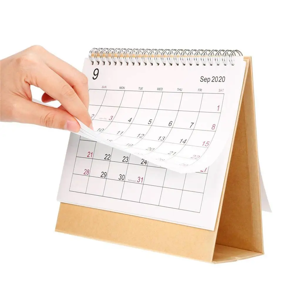 2019-2020 Desk Calendar Cute Animals Stand Up Desktop Flip Calendar Daily Monthly Table Planner Agenda for Home Office