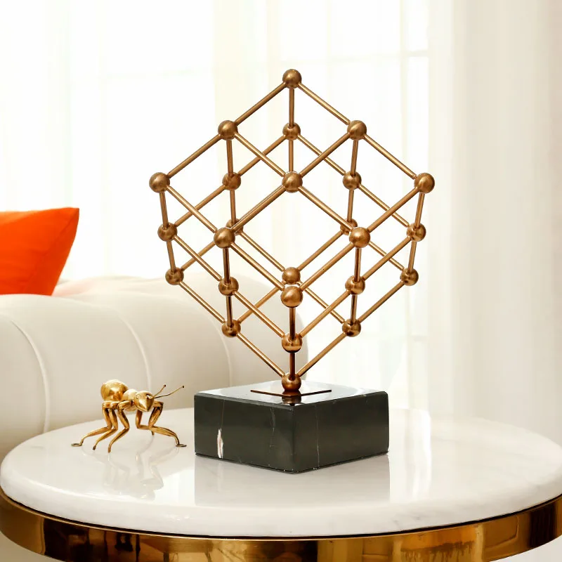 Creative Nordic metal geometric abstract Crafts ornaments Gold Modern home desktop decoration miniature figurines accessories