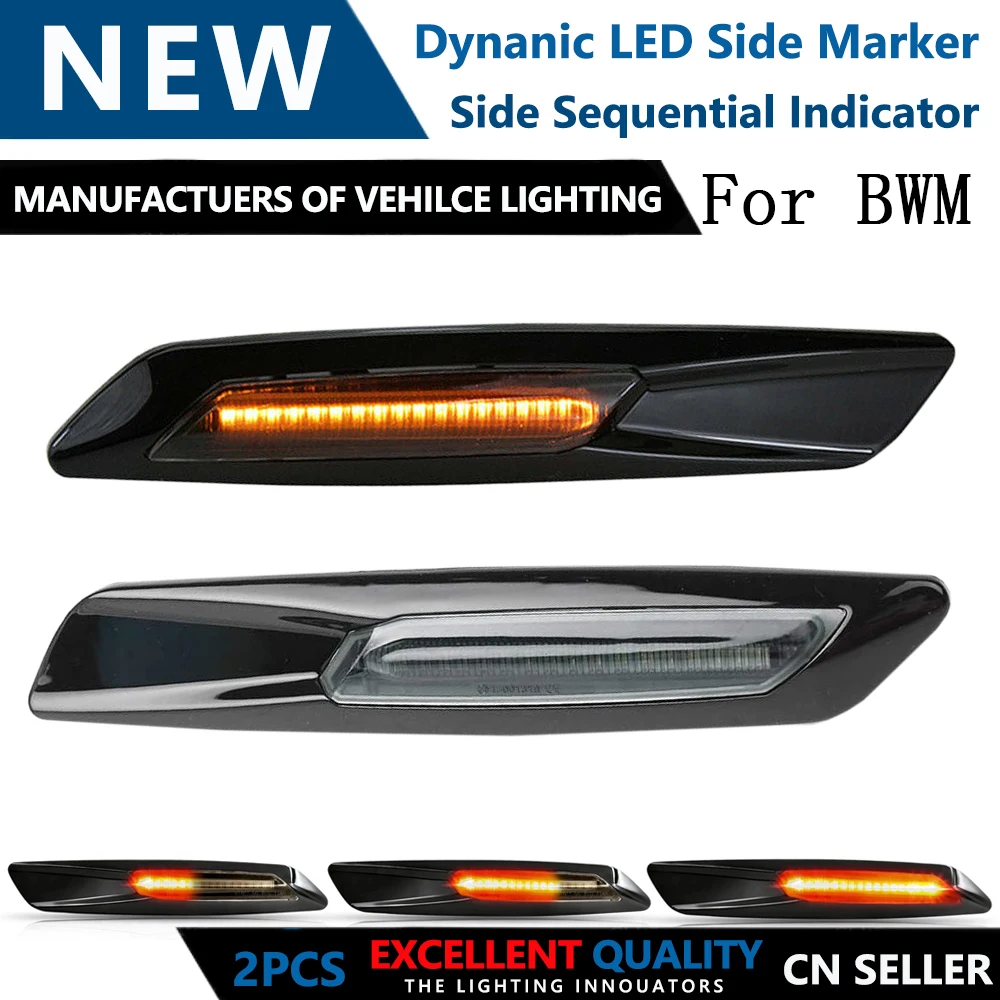 

2PCS Led Dynamic Side Marker Turn Signal Light Sequential Blinker Light For BMW 3/5Series E61 E60 E90 E91 E92 E93 Seiten Blinker
