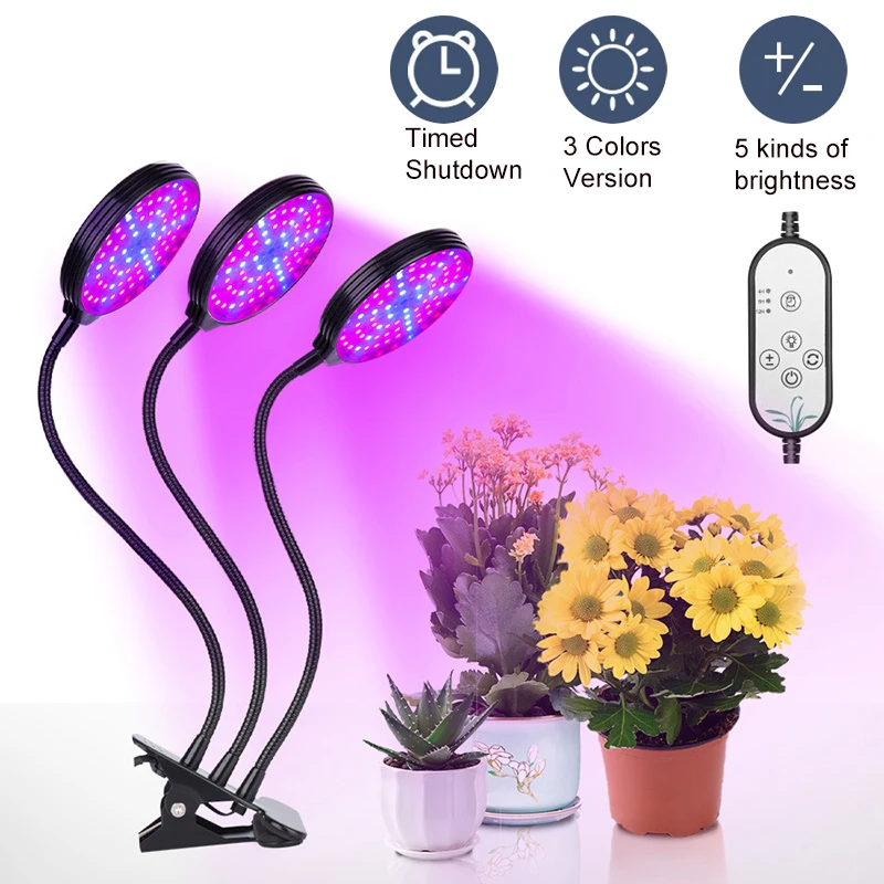 Full Spectrum LED Grow Light 15W 30W 45W Flexible Clip USB Power Supply Desktop Plant Growth Light For Flower Plant Lamp