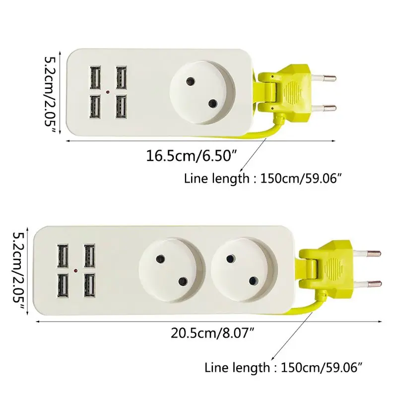 Штепсельная Вилка европейского стандарта, 4 разъема USB, сетевой блок питания, электрический стабилизатор напряжения, интеллектуальное настенное зарядное устройство, концентратор M7DA