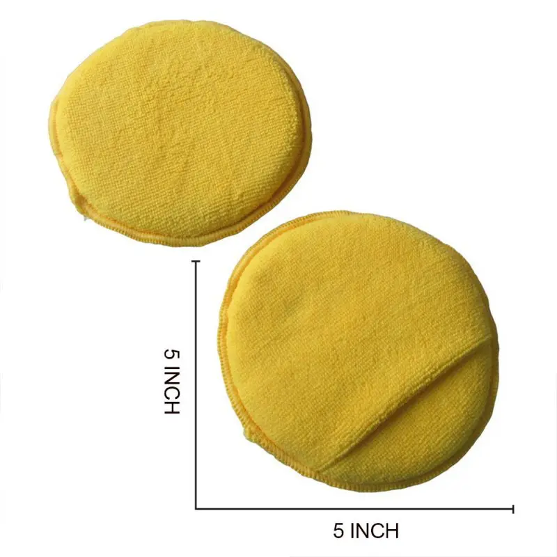 Car Sponge Polish Pad Waxing Foam Sponge Round High Density Round Car Wax Sponge Microfiber Car Wash Cleaning Sponge Cloth - Color: YS