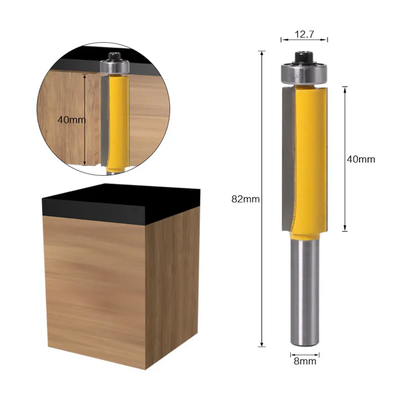 Krachtige 8 мм хвостовик для промывания и подравнивания Топ и нижний подшипник маршрутизатор бит DIY дереворежущие инструменты