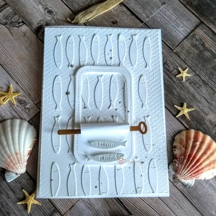 

Новые металлические режущие штампы с изображением рыбьей банки, фотографические штампы для тиснения бумаги