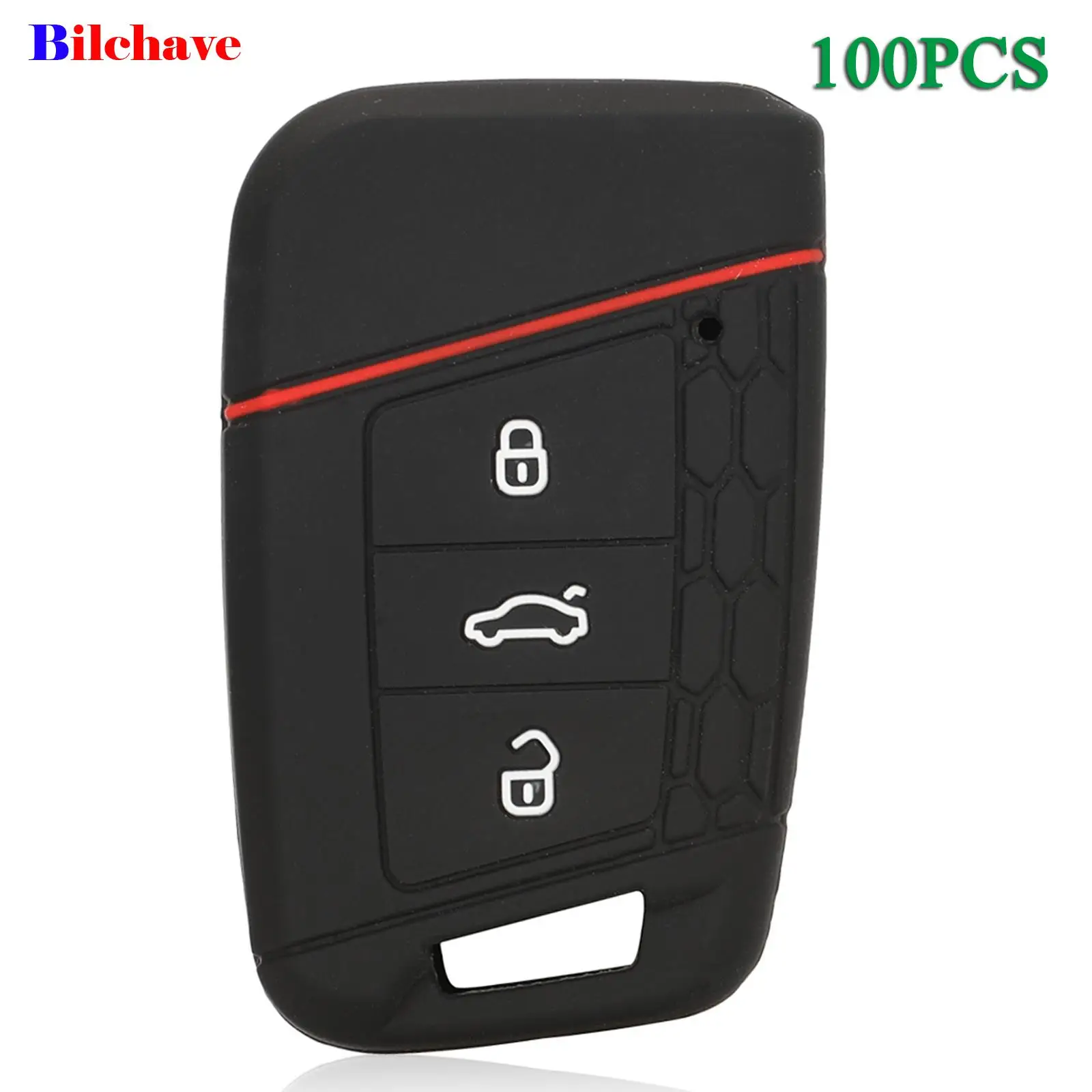 Jingyuqin 100pcs Skoda Octavia Kodiaq Karoq 폭스 바겐 폭스 바겐 폴로 Passat B8 Tiguan 2 Fob 실리콘 원격 키 케이스 커버 3BT