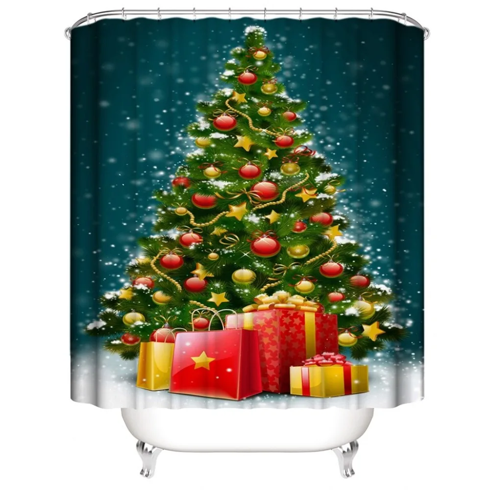 4 шт. Merry Christmas Противоскользящие коврики для ванной комплект Снеговик водонепроницаемый Душ шторы пьедестал ковры крышка туалет коврик для ванной A40