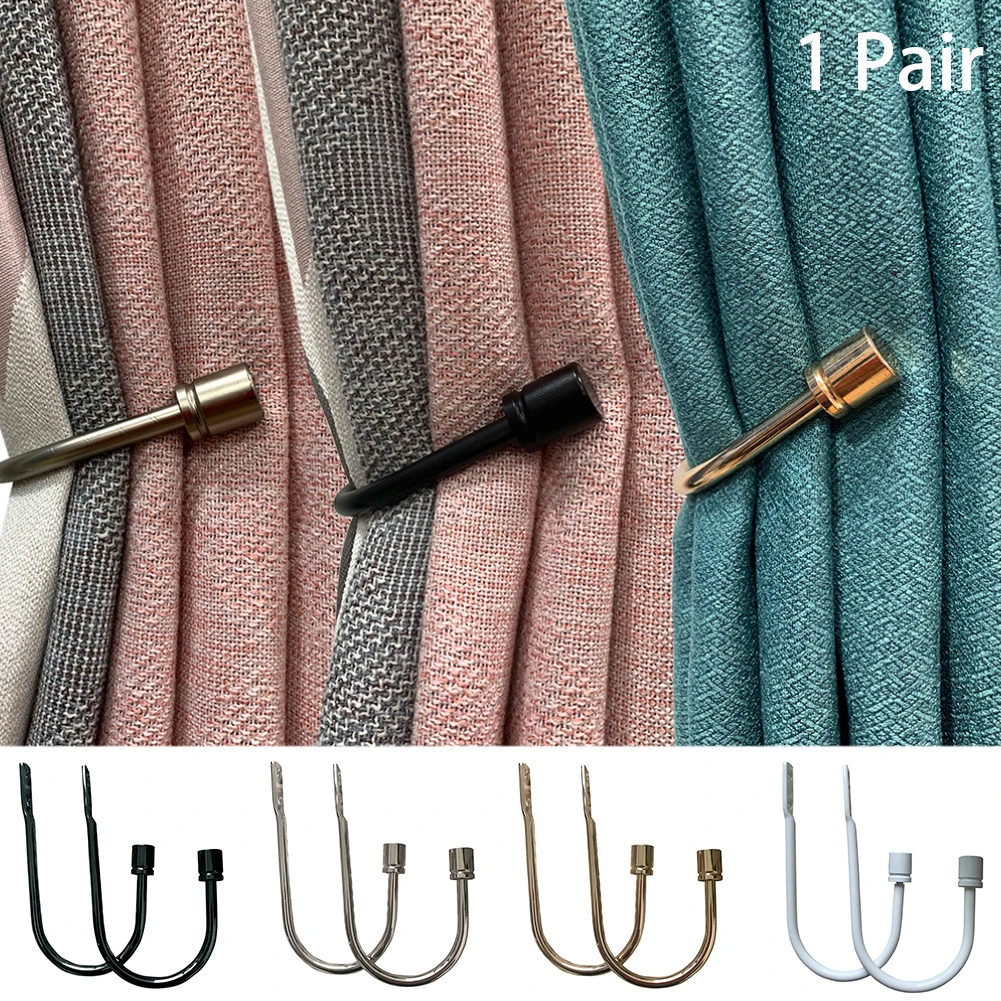 1 пара декоративных крючков для штор в скандинавском стиле, бесплатные ремешки для ресторана, спальни, дома, настенные u-образные гладкие пряжки