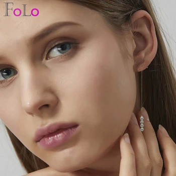 

FoLo Balanced and harmonious pearls create earrings with pure lines modern designs simplicity and precise jewellery for women