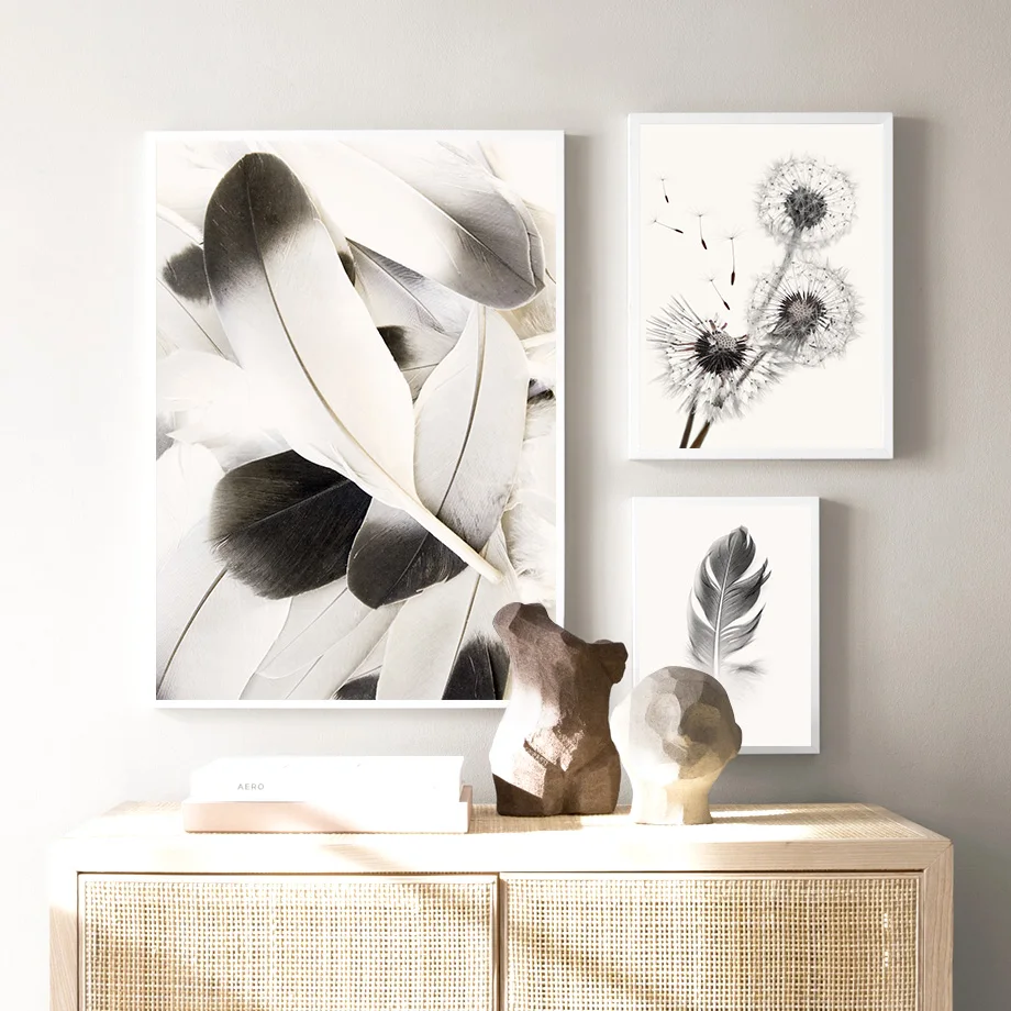 White-Rose-Flower-Feather-Dandelion-Wall-Art-Canvas-Painting-Nordic-Posters-And-Prints-Plant-Wall-Pictures (2)
