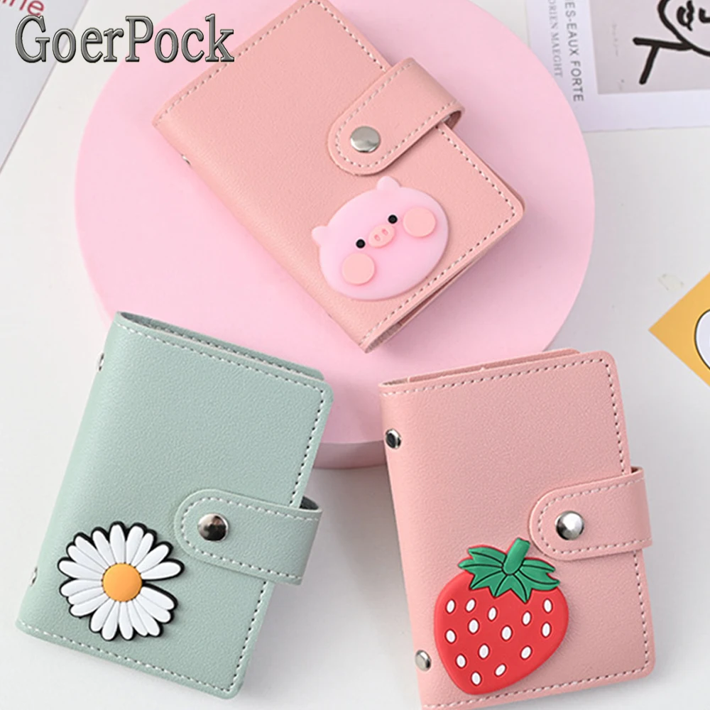 Women Card Holder Wallet PU Leather Cute Cartoon 26 Bit Card Case School Holder Men Women Credit Passport Bag ID Passport