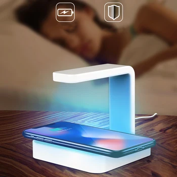

Portable 2 In 1 UV Sterilizer Wireless Charger 5W 10W Wireless Charging Stand with Ultraviolet Light