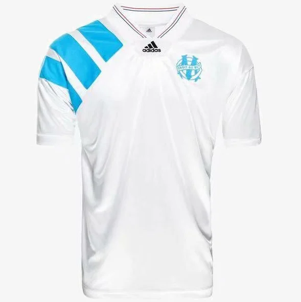 1993 Jersey Maillot de foot om старый Марсель Ретро 1992 1993 Экстра Пайет боли олимпийка де Пайет тховин 19/20 Марсель Футбол Джерси - Цвет: 1993 Jersey