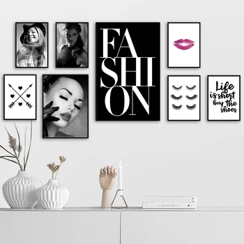 

Christmas Canvas Painting Modern Fashion Girl Eyelash Love Makeup Wall Art Nordic Posters And Pictures For Living Home Decor