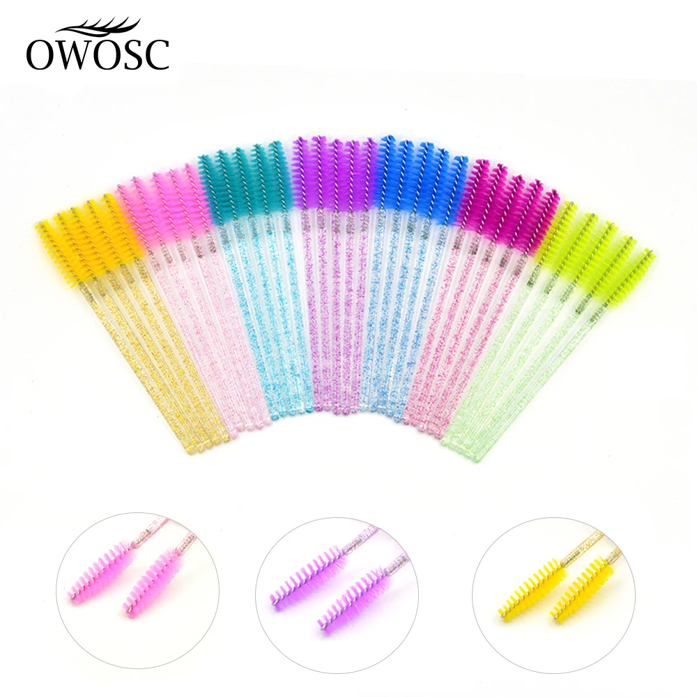 Owosc 50 Pcs/set Seven Colors Disposable Mascara Wands Mini Lashes