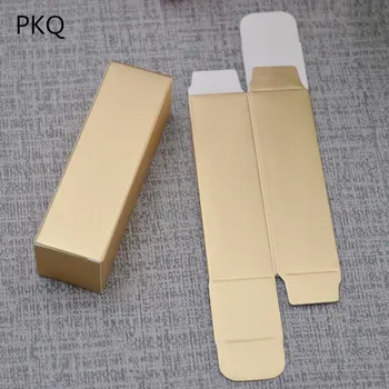

100Pcs Lipstick Packaging Box 350gsm Gold Kraft Paper Boxes Small Cardboard Gift Box Boutique/Present Wrapping Box 2.5x2.5x8.5cm
