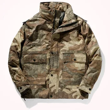 

2020 Winter New Down Jacket Men's Military Leisure Style Grey Duck Down 90% Down Work Clothes Fashionable Down Jacket Coat