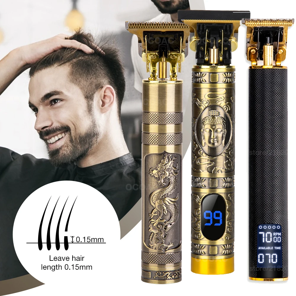Caja de batería recargable LCD cabello hombres peluquero maquinilla para cortar el pelo Máquina para cortar cabello de Trimmer tijeras Cortadoras de barba