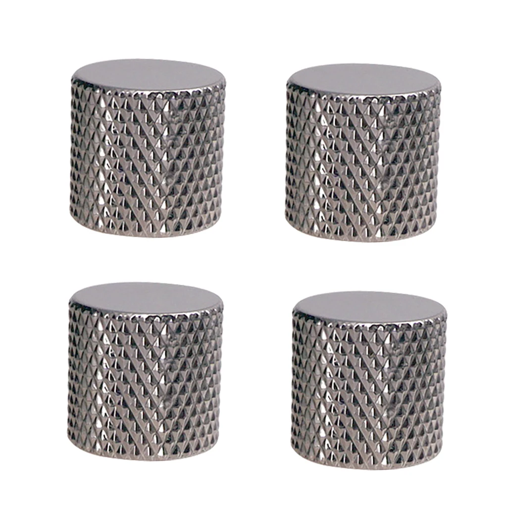 Black Metal Guitar Volume Tone Control Knob Switch Tip Knob Cap