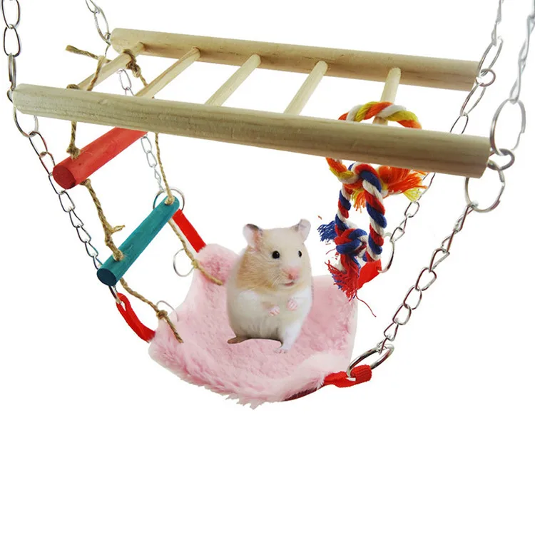 Misterolina Pet гамак качели игрушка деревянный хлопчатобумажный канат животные цепь для Аксессуары для птиц и удобных хомяков игрушки из нержавеющей стали S Z1X4