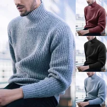 ZOGAA Winter Men's Turtleneck Sweaters Men Thick Warm Solid Knitted Long Sleeve Casual Slim Fit Pullover Outwear Sweater