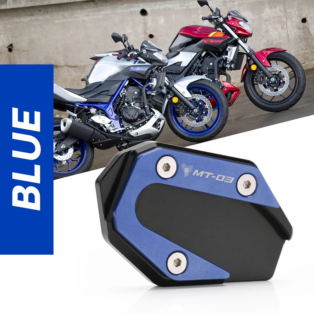 Мотоциклетная алюминиевая боковая подставка увеличитель удлинитель для yamaha mt03 MT-03- yamaha R3 yamaha MT-25 yamaha R25 - Цвет: blue