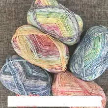 40g תרסיס 4 גדילים של חלב כותנה חוט צמר מרינו קטע חוט צבוע שיפוע תינוק צעיף חוט ספינינג תכשיטים אבזר FZ217(China)