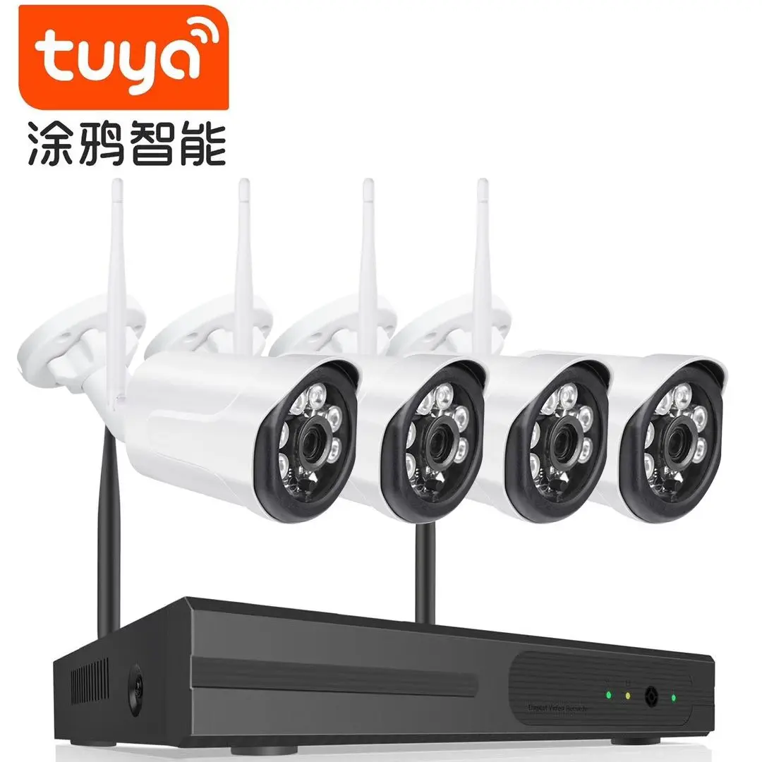 新品防犯カメラ　4CH Wireless NVR Kit Amazon.com: 4CH 1080P WiFi NVR Kit with 4pcs 1.0MP Wireless