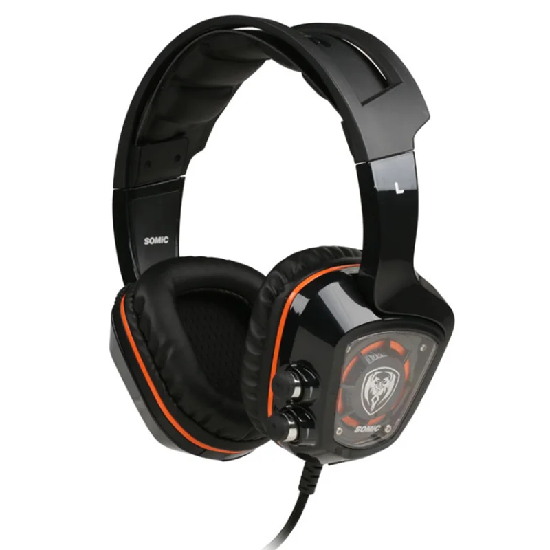 SOMiC G910 USB 7,1 Surround Sound игровая гарнитура с микрофоном светодиодный свет умная Вибрация наушники для ПК PS4