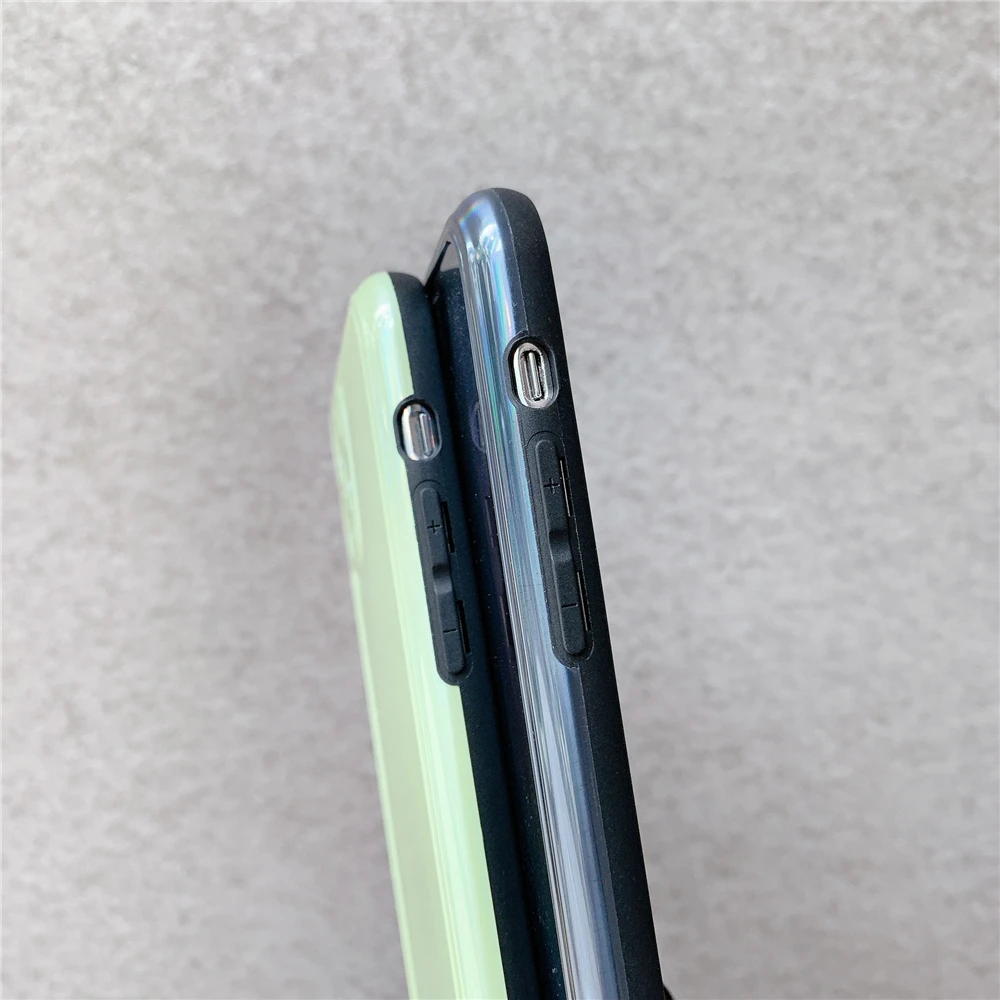 Цветной лазерный Радужный чехол для телефона iphone 11 11pro Max SE 7 8 Plus X XR XS однотонный