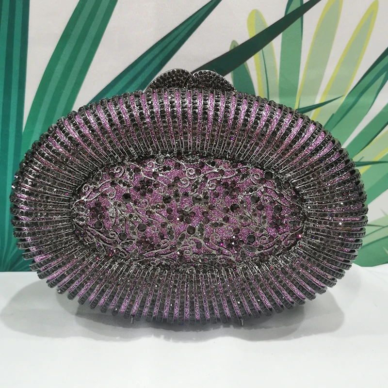 

Женская сумочка WHTUOHENG, вечерняя сумочка с кристаллами, фиолетового/белого цвета