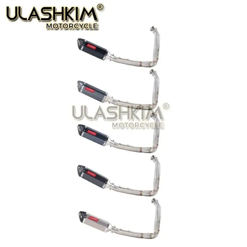 Motorcycle Full Exhaust Muffler Middle Link Pipe Full System Slip On For kawasaki ER6N ER6F NINJA650R Ninja650 Z650 2012