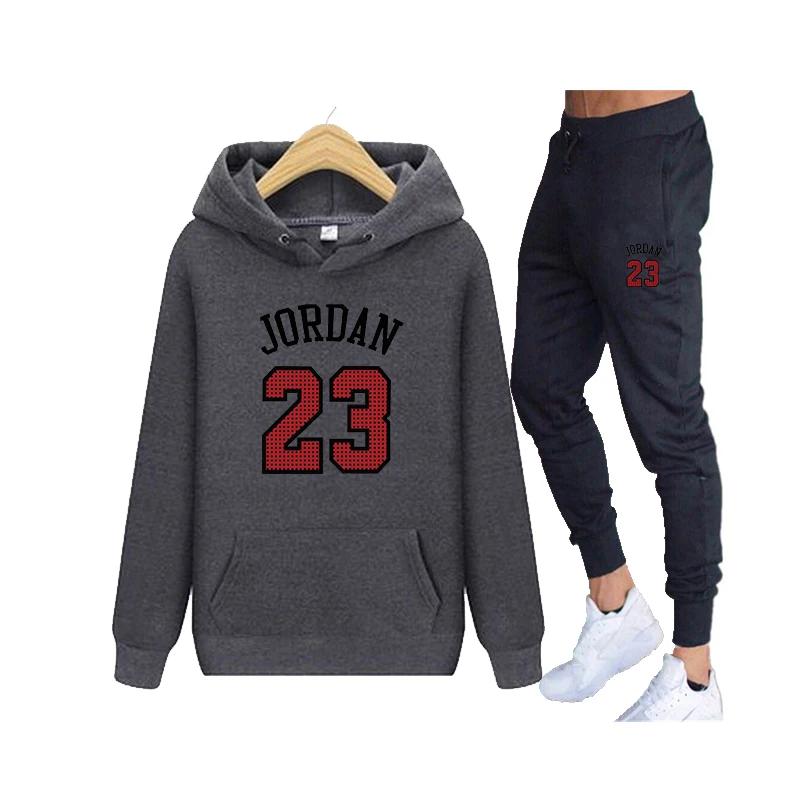 

2020 New Two Pieces Set Fashion Hooded Sweatshirts Sportswear Men Tracksuit Hoodie Autumn Brand Clothes Hoodies+Pants men sets