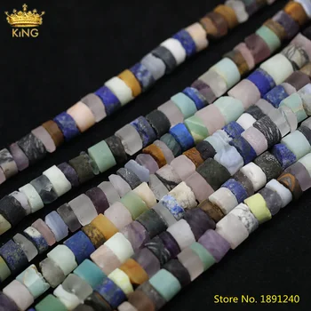 

15.5Inch/Strand Mix Color Natural Matted Gemstones Flat Nugget Loose Beads Craft Bracelet,Raw Stone Heishi Beads For DIY Jewelry