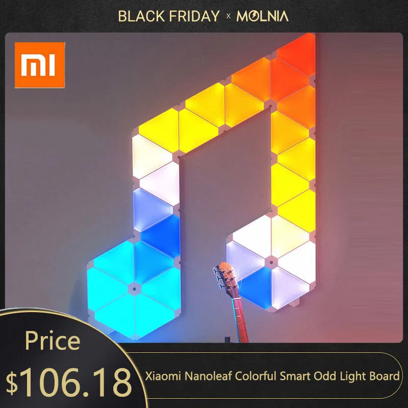 Best  New Xiaomi Nanoleaf Colorful Smart Odd Light Board Work with Mijia for Apple Homekit Google Smart H