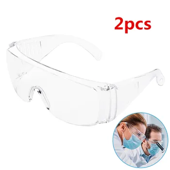 

2pcs Protective Goggle Waterproof Anti-Dust Anti-Fog Eyes Protective Glasses Breathable PC Lens Protection Glasses For Work