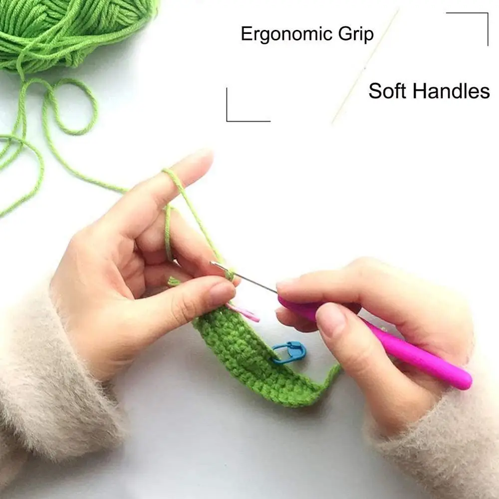 Lighted Crochet Hooks Ergonomic Grip Handles Ergonomic Rechargeable Lighted  Crochet Hooks Complete Set for Arthritic Hands - AliExpress