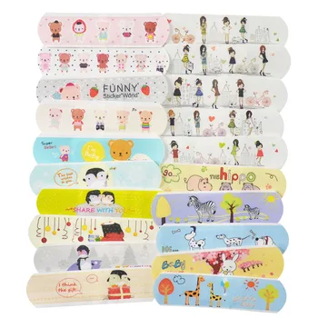 

100Pcs Cute Cartoon Waterproof Adhesive Bandage First Aid Breathable First Aid Hemostatic Stickers For Children Adult
