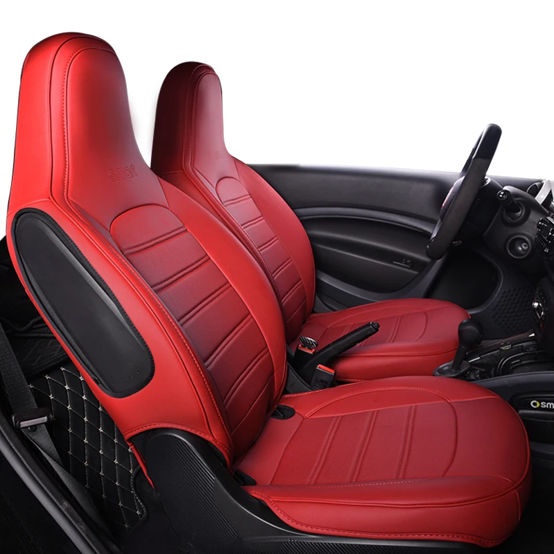 Red Автомобильный Стильный чехол для сиденья, переднее и заднее сиденье, полный протектор, украшение интерьера для нового Smart 453 fortwo forfour, аксессуары - Название цвета: Red