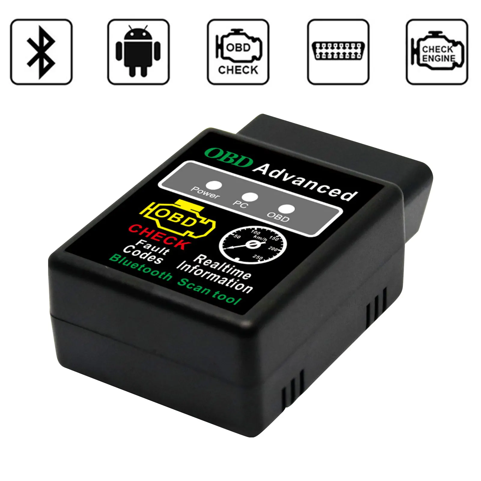 Herramienta de diagnóstico de coche, escáner mini ELM327 OBD2, Bluetooth, lectura de errores de borrado, sistema de motor OBDII EOBD, lector de código automotriz
