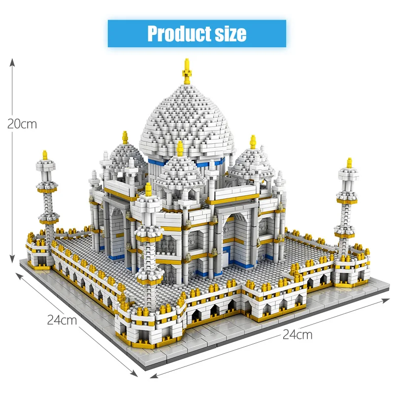3950 шт. мини блоки Всемирно известная архитектура Тадж-Махал 3D Модели Строительные блоки 3950 шт. кирпичи создатель игрушки для детей